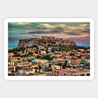 Greece. Athens. Acropolis in the evening. Sticker